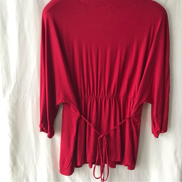 Jessica Image V-Neck, Empire Waist, Plus Size Red Sequin Shirt, Size 2X - Picture 2 of 7